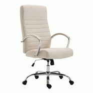 CLP Fauteuil de bureau Valais en tissu Crème - beige textile 192393404 CLP Fauteuil de bureau Valais en tissu Crème - beige textile 192393404