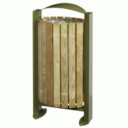 Corbeille ARKEA 60 Litres façades bois - Vert Olive