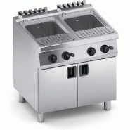 Cuiseur pâtes gaz 2 cuves 26+26 L, brûleurs inox, thermocouple, flamme pilote, robinet eau, 17,4 kW, 80x70x85 cm, X7CPGP10 - 4732
