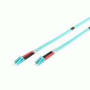 DIGITUS Câble de brassage multimode OM 3 à fibre optique, LC / LC, 2 x LC - 2 x LC, 1 m, aqua - 4016032248859