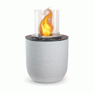 Divina Fire Cheminée au bioéthanol brasero de jardin sur pied pour intérieur extérieur RAFFAELLO Blanc Perle d.35 x h55 - blanc 8055829981810