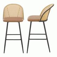 Helloshop26 - Lot de 2 tabourets de bar 102 x 44 x 63 cm marron 03_0008731 - 3001948982721 Helloshop26 - Lot de 2 tabourets de bar 102 x 44 x 63 cm marron 03_0008731 - 3001948982721