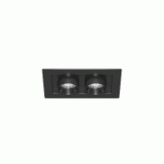 Mini Spot Encastré Led Rectangulaire Oxo 2 Lumières 12 W, 42°, Interrupteur Cct 2700 K/3200 K/4000 K, Noir Mat - Beneito & Faure Technical Lighting