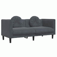 VidaXL Canapé avec coussins 2 places gris foncé velours Modèle Jermonel - 372633