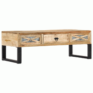 VidaXL Table basse 110x50x38 cm bois de manguier massif Modèle Atlas Master Métal - 282760