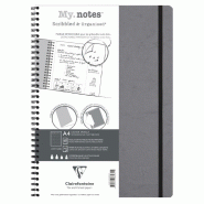Clairefontaine Lot de 5 Cahier Age Bag My.Notes A4, 120p./60 feuilles marge détachable 90 g/m² reliure intégrale, couv. Coloris gris, dot grid - 33