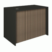 Comptoir noir et Vertigo T01 MDF naturel et noir avec tiroir 120x70x90cm