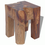 Décoshop26 - Tabouret assise support plantes design rustique bois de teck massif brun DEC026337 - Bois massif 3000255762279