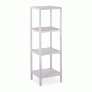 Helloshop26 - Étagère de salle de bain en bois design vintage 79,5 x 36 x 36 cm espace de rangement décoratif en noyer blanc 13_0009536 - blanc Boi