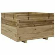 Helloshop26 - Jardinière bac lit surélevé plantes fleurs terrasse jardin 80 x 80 x 49,5 cm bois de pin imprégné marron 02_0037918 - 3000213995121 Helloshop26 - Jardinière bac lit surélevé plantes fleurs terrasse jardin 80 x 80 x 49,5 cm bois de pin imprégné marron 02_0037918 - 3000213995121