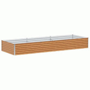 Helloshop26 - Jardinière surélevée industrielle 290 x 100 x 36 cm drainage optimal extérieur en acier galvanisé marron clair 02_0059047 - marron