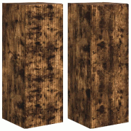 Helloshop26 - Meuble TV mural moderne avec construction murale 30 x 31 x 80 cm en bois d'ingénierie chêne fumé 02_0054978 - Bois massif 3000238749969