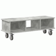 Helloshop26 - Meuble TV rectangulaire moderne rangement multi-usages salon 100 x 35 x 35 cm en bois d'ingénierie gris béton 02_0054734 - gris Bois m