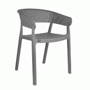 Pack 4 chaises empilables Supra-tek polypropylène 51x53x73 cm gris