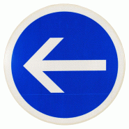 Panneau d'obligation B21-2 - Obligation de tourner à gauche avant le panneau - Résistant aux chocs - WP Signalisation Panneau d'obligation B21-2 - Obligation de tourner à gauche avant le panneau - Résistant aux chocs - WP Signalisation