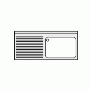 Plonge inox 1 bac sur support - P 500 mm - 1000, à droite Plonge inox 1 bac sur support - P 500 mm - 1000, à droite