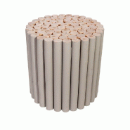 Tabouret rondins de bois taupe