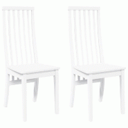VidaXL Chaises à manger 2 pcs blanc bois massif caoutchouc Modèle Vega Smart - 4102459