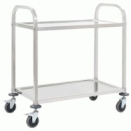 VidaXL Chariot De Cuisine à 2 Niveaux 96,5x55x90 Cm Acier Inoxydable - argenté 8719883571607 VidaXL Chariot De Cuisine à 2 Niveaux 96,5x55x90 Cm Acier Inoxydable - argenté 8719883571607