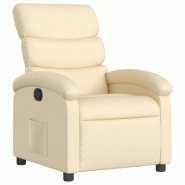 VidaXL Fauteuil inclinable crème tissu Modèle Elvessal - 3205808