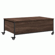 VidaXL Table basse avec roulettes chêne marron bois d'ingénierie Modèle Aurore Design - 842300