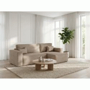 Vivabita Canapé d'angle convertible réversible en velours côtelé Charly - 3665367352840