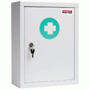 Armoire pharmacie - 46x30x15cm - 2 étagères métal amovibles - Fermeture à clé