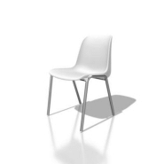 Chaise collectivité Coque universelle - Polypropylène - Blanc - Pieds métal chromé - lot de 6 Chaise collectivité Coque universelle - Polypropylène - Blanc - Pieds métal chromé - lot de 6