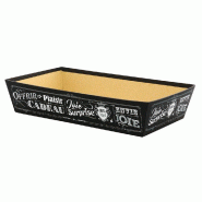 Corbeille carton rectangle "Vintage noir" 33x20x7cm - par 30