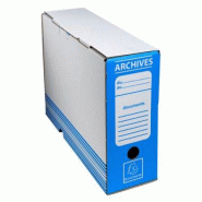 Exacompta Lot de 50 Boîte à archives en carton, format 25x34, dos de 100, coloris bleu - 3141870526102