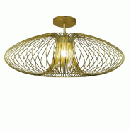 Fabas Luce Plafonnier Fassa Ø60Cm En Métal Doré Mat, Douille E27 40W, Design Moderne Et Élégant Pour L'Éclairage Intérieur, Ip20 - Fassa - dor�