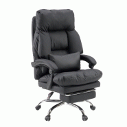 Fauteuil de direction / fauteuil pivotant Relax Legoro avec repose-pieds, similicuir noir, MyBuero - noir plastique 729509_0