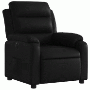 Fauteuil inclinable électrique Noir Similicuir Modèle Kermontel - 8721012175167