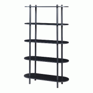 Helloshop26 - Étagère design intemporel salon chambre meuble de rangement autoportante diamètre à 5 niveaux noir 03_0011166 - 3000225603908