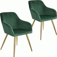 Helloshop26 - Lot de 2 chaises pieds doré siège de salon cuisine salle à manger design élégant vert 08_0000162 - 3000944999788 Helloshop26 - Lot de 2 chaises pieds doré siège de salon cuisine salle à manger design élégant vert 08_0000162 - 3000944999788