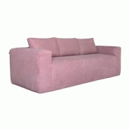 Oviala Business Oviala Canapé 3 places en tissu côtelé avec coussins rose - rose textile 114176 Oviala Business Oviala Canapé 3 places en tissu côtelé avec coussins rose - rose textile 114176