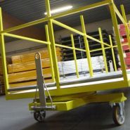 Remorque industrielle - manubob - à ridelles à double essieux directionnels_1