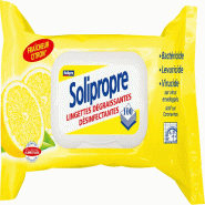 SOLIPROPRE lingettes degraissante desinfectante citron x100 - 3346024709213
