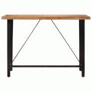 Table de bar 150x70x107 cm bois massif d'acacia et fer Modèle Helios Ligne - 8721012133044