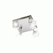 Top light Plafonnier Toplight Metropolitan 4 lumières avec douille G9, structure chromée et verre travaillé, design moderne 25x25x15cm - argenté 8