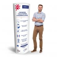 Totem - bikom  - en carton gestes barrières