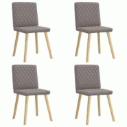 VidaXL Chaises à Manger Lot De 4 Taupe Tissu - gris 8721158566720 VidaXL Chaises à Manger Lot De 4 Taupe Tissu - gris 8721158566720