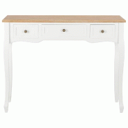 VidaXL Table de console et coiffeuse avec 3 tiroirs Blanc Modèle Luna Minimal - 280044