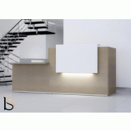 Bureau d'accueil lumineux Tera - MDD - 226, Chêne Canadien, Blanc mat, Gauche_0