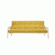 CANAPÉ CONVERTIBLE FUTON GRAB PIN NATUREL COLORIS MIEL COUCHAGE 130 CM. CANAPÉ CONVERTIBLE FUTON GRAB PIN NATUREL COLORIS MIEL COUCHAGE 130 CM.