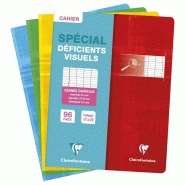 Clairefontaine Lot de 10 Cahier Metric 17x22, 96p./48 feuilles 90 g/m² piquées, Séyès 2,5mm agrandi 10/10 (cahier pour déficients visuels) - 3329