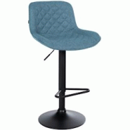 CLP Tabouret de bar Kasson Bleu/Tissu - bleu textile 325777_0