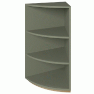 Comptoir angle arrondi 60 degrés  P60xH93,8cm - mélaminé vert sauge  2 tablettes