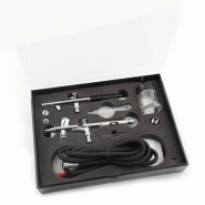 Ensemble aérographe BD-116C et compresseur AS-186 - kit airbrush avec buses 0.3, 0.5, 0.8 mm
