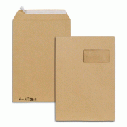 GPV Boîte de 250 pochettes Everyday kraft brun 229x324/C4, 90 g/m², avec fenêtre 100x50 à 20/52, adhésives avec bande - 3250650008407
